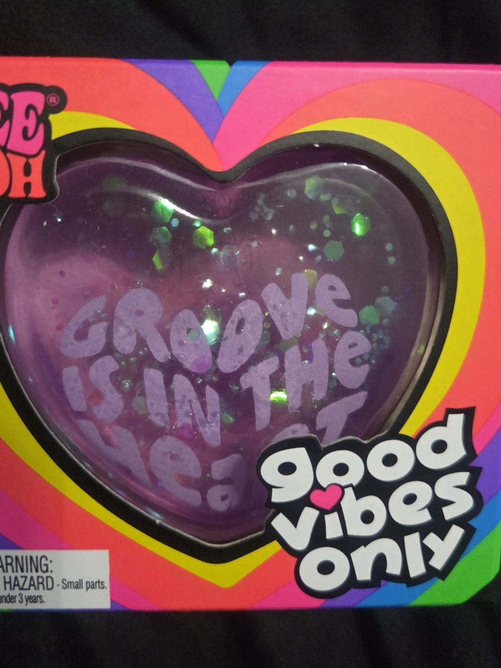 *BRAND NEW* Good Vibes Only Heart Glitter Bubble Toy - Purple